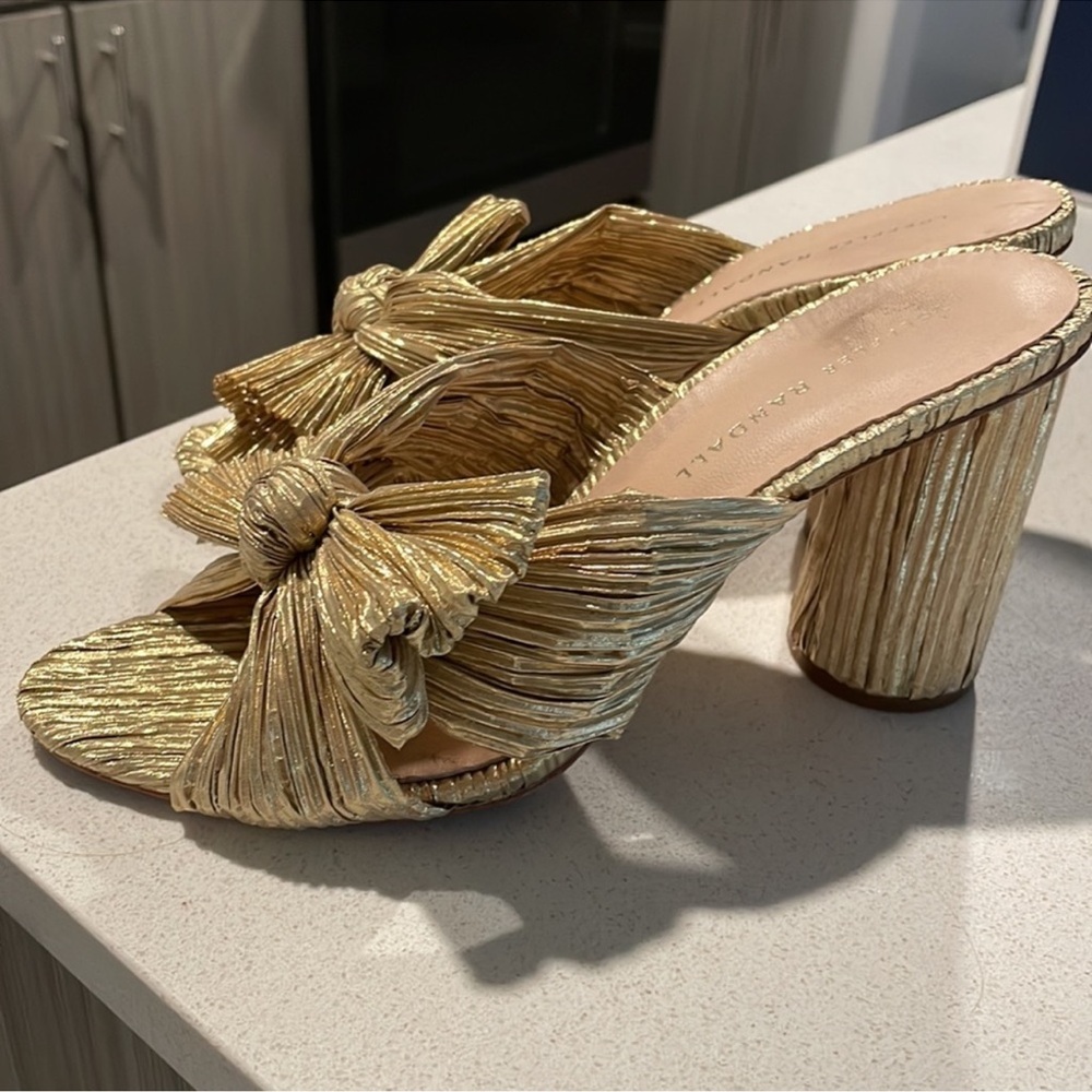 Loeffler Randall Penny Knot Gold Mules - Picture 6 of 8